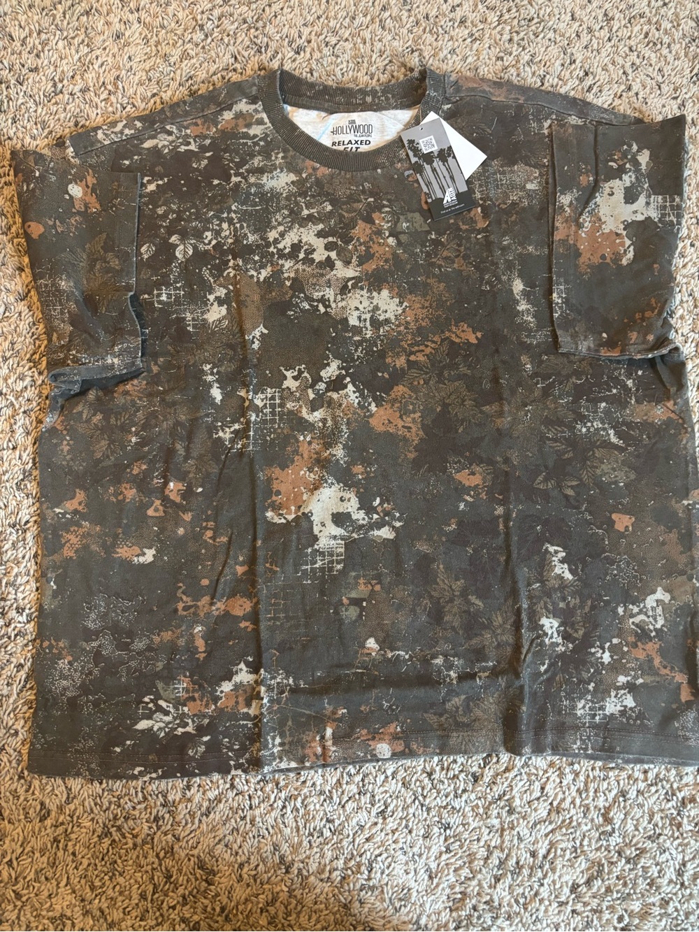 Hollywood The Jean People Relaxed Fit T Shirt Mens‎ XL Abstract Print NWT